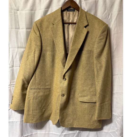 NWOT Herringbone Wool Cashmere Sport Coat Menswear Coconut Grove Blazer Jacket - Picture 1 of 10